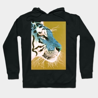 Cerulean blue and white siberian tiger Hoodie